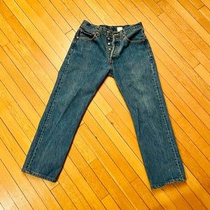 Levi’s 501 blue jeans 31 x 26 hemmed